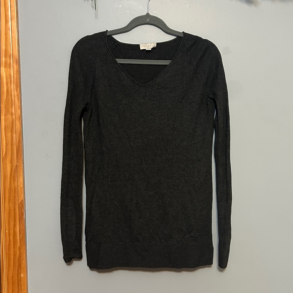 LOFT Charcoal Knit Top